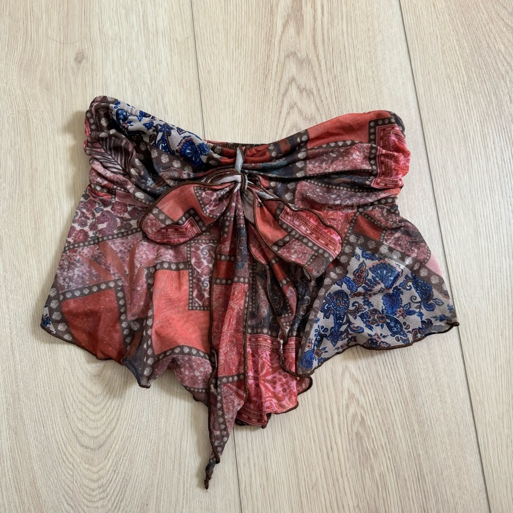 Brand New Red Bandana Strapless Top